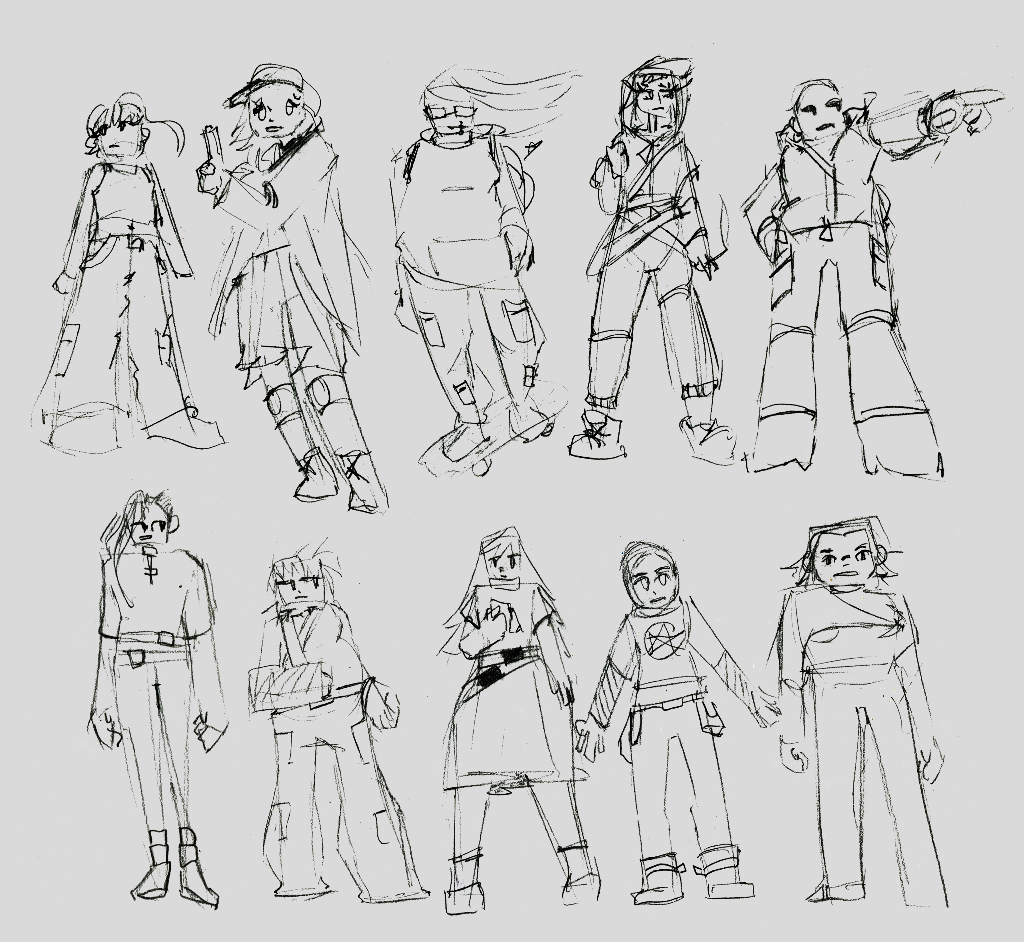 Unnamed Woman Character Thumbnails - Classwork - Feb 4, 2024